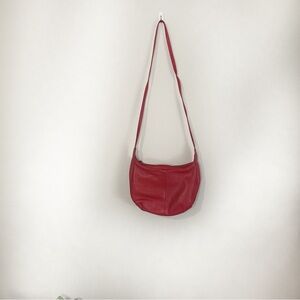 Vintage Red Leather Shoulder Bag